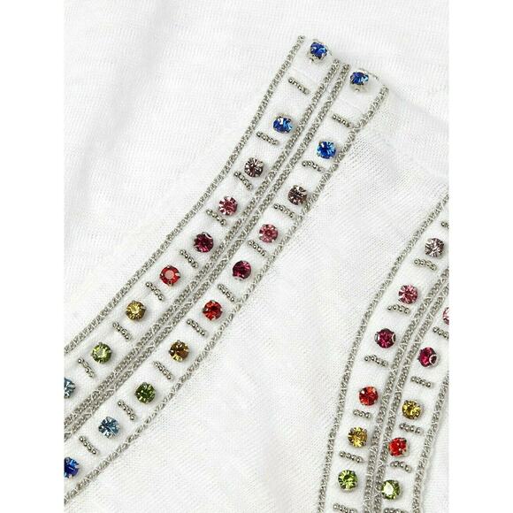 GENERATION LOVE Lucy rainbow studded tank top linen tee muscle t-shirt Sz XS NEW - Picture 5 of 8